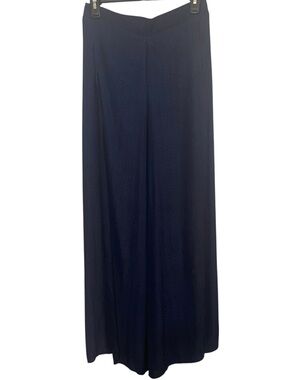 The room open slit wide leg navy palazzo pants coastal resortwear vacation